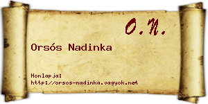 Orsós Nadinka névjegykártya